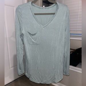 Women's Light Blue V-Neck Top